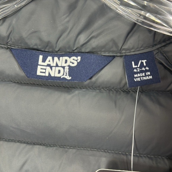 Lands End 800 down Black Quilted Puffer Vest with Stand-Up Collar size LT.NWT - Picture 5 of 10